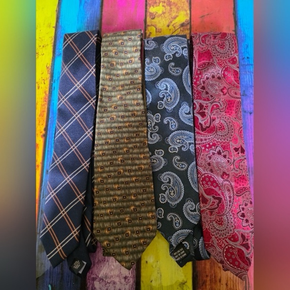 Elegant Paisley and Geometric Patterned Ties Set